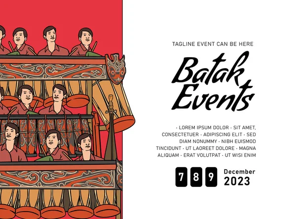 Indonesia Idea Diseño Bataknese Para Redes Sociales Eventos — Archivo Imágenes Vectoriales