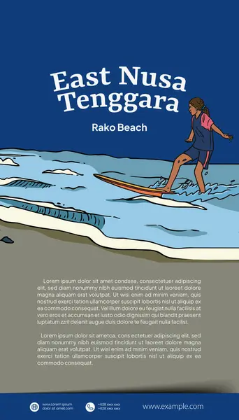Social Media Post Idea Šablona Indonéskou Ilustrací East Nusa Tenggara — Stockový vektor