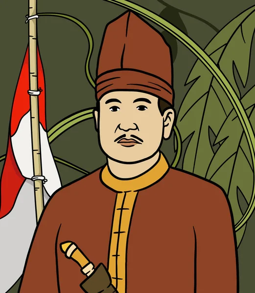 Batı Kalimantan kahraman portresi. Endonezya Ulusal Kahramanlar Gününüz kutlu olsun.