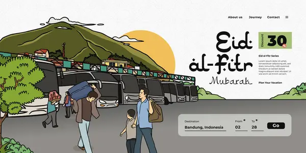 基于Eid Fitr的印支文化旅游公司登陆页面设计思想图解 — 图库矢量图片