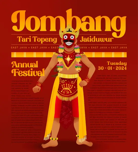 Celda Sombreada Ilustración Cultura Indonesia Topeng Jatiduwur Dance Jombang — Archivo Imágenes Vectoriales