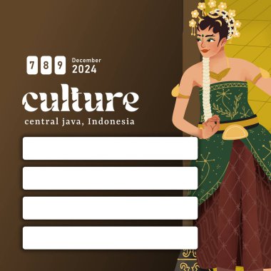Hücre gölgeli Endonezya kültürü Bedhaya Dans Surakarta Merkezi Java