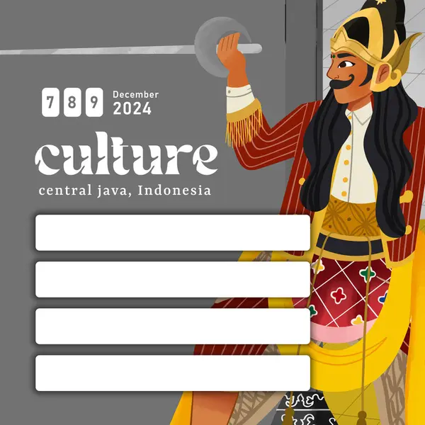 Δημιουργική Ιδέα Διάταξης Την Ινδονησία Χορεύτρια Beksan Wireng Χορός Κεντρική Εικονογράφηση Αρχείου