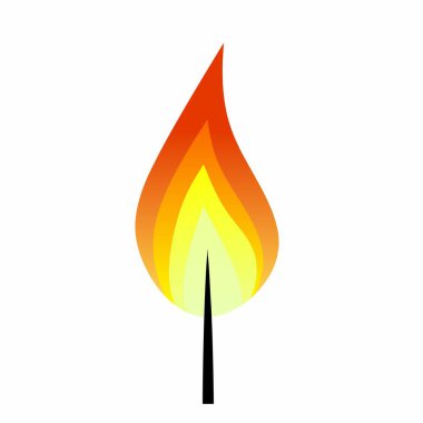 Yanmış mum fitili izole edilmiş vektör çizimi. Logo, simge, işaret, sembol, iş, tasarım veya dekorasyon için yanan fitil vektörü. Mum alev vektörü