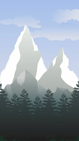 Pine Mountain Vector Illustration 약자이다 그래픽 비즈니스 디자인 장식을 소나무 — 스톡 벡터