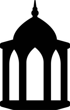 Glyph icon of simple lantern with monochrome color for ramadan design graphic. Graphic resource for ramadan celebration in muslim culture and islam religion. Lantern for ramadan ornament or decoration