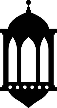 Glyph icon of islamic lantern with monochrome color for ramadan design graphic. Graphic resource for ramadan celebration in muslim culture and islam religion. Lantern for ramadan ornament decoration