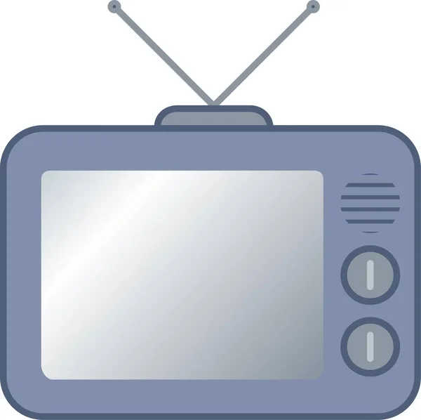 复古电视图标与怀旧风格的设计 复古电视的矢量图解 平面视觉技术符号旧电视图形资源 — 图库矢量图片