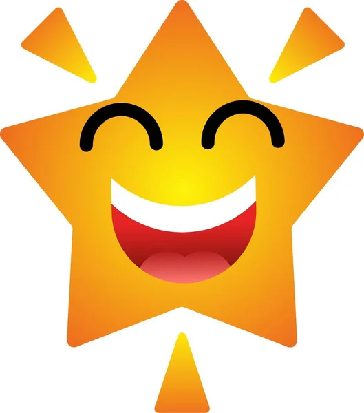 Αστέρι Χαρούμενη Έκφραση Clip Τέχνη Της Ευτυχίας Αστέρων Εικονογράφηση Επίπεδη — Διανυσματικό Αρχείο