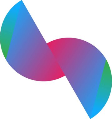 Ark 'ın geometrik simgesi. Bir daire oluşturan iki yay şekli. Grafik kaynak için geometrik çizim. Tasarım ögesi, dekorasyon, işaret veya sembol için basit geometri şekli