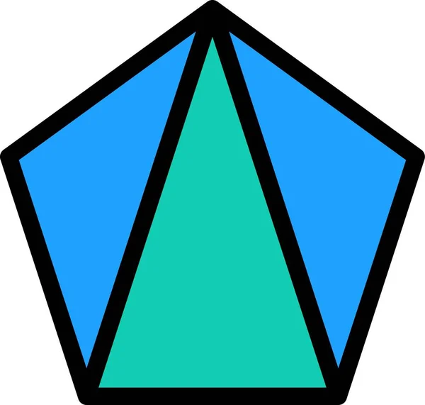 Геометрическая Иконка Треугольников Треугольник Образует Пятиугольник Контуром Иллюстрация Геометрического Графического — стоковый вектор