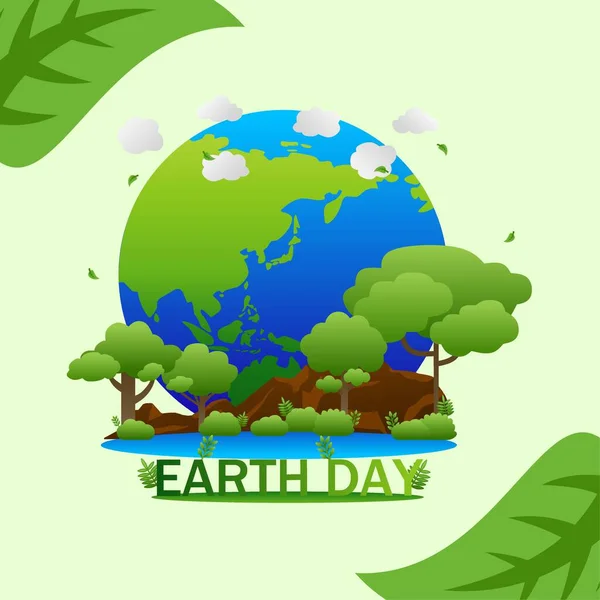 Glücklicher Tag Auf Erden Vektorillustration Des Earth Day Designs Design — Stockvektor