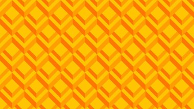 3D optik illüzyon deseni. İllüzyon bloğu deseni. 3d turuncu karenin vektör çizimi. Tasarım grafiği, arkaplan, duvar kağıdı, düzen veya sanat için Geometrik yanılsama