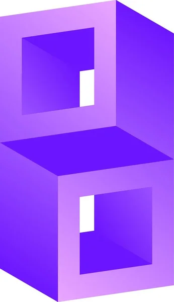 Optical Illusion Infinity Block Vector Illustration Illusive Square Illusion Geometric — Stock Vector