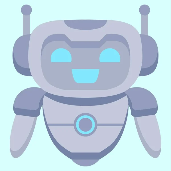Ilustração Vetorial Robô Personagem Robô Simples Com Estilo Plano Clipe — Vetor de Stock