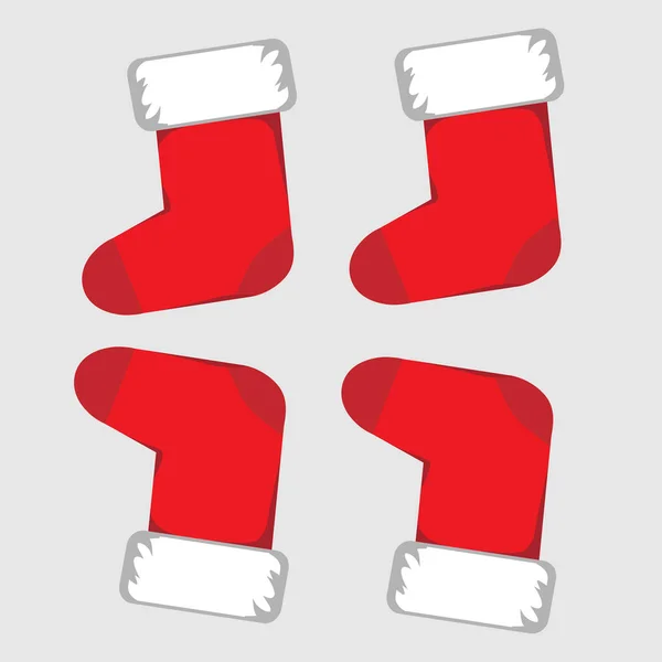 Grand Ensemble Chapeaux Père Noël Rouge Vêtements Illustration Vectorielle Illustration — Image vectorielle