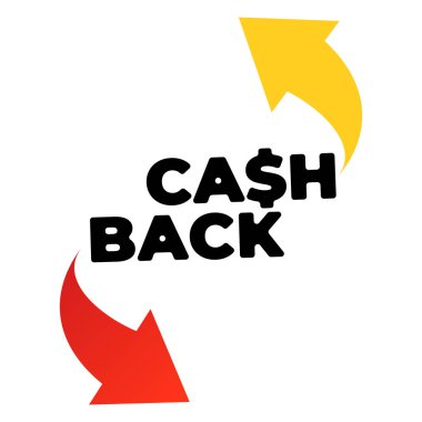 Vektör nakit oku. İş nakit iade ikonu. Satın almalardan gelen para iadesi. Modern nakit bayrağı. - Evet. Vektör illüstrasyonu