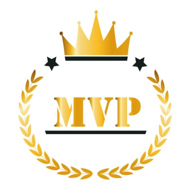 Beyaz arka planda en değerli oyuncu ödülü. Vektör hisse senedi çizimi. Vektör illüstrasyonu