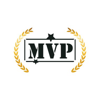 Beyaz arka planda en değerli oyuncu ödülü. Vektör hisse senedi çizimi. Vektör illüstrasyonu