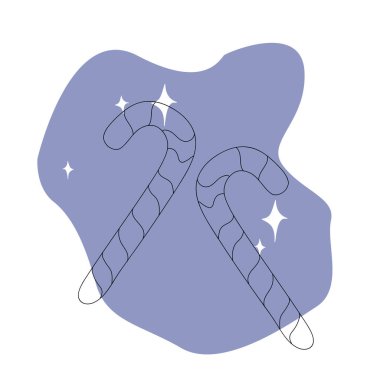 Şekerleme çubuğunun vektör çizimi. Noel ya da Yeni Yıl Festivali ikonu. Vektör illüstrasyonu