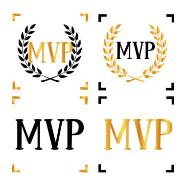 Beyaz arka planda en değerli oyuncu ödülü. Vektör hisse senedi çizimi. Vektör illüstrasyonu