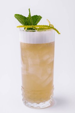 Summer foam cocktail decorated with mint
