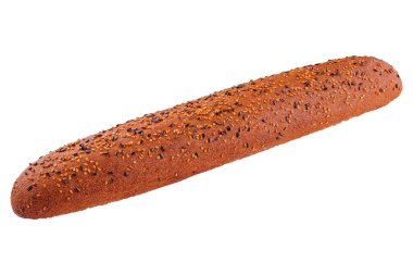 Freshly backed baguette isolated on white background