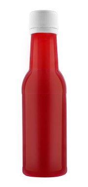Tomato ketchup bottle isolated on white