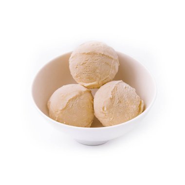 Frozen Vanilla Ice Cream in a Bowl