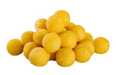 cheese balls with garlic isolated on white