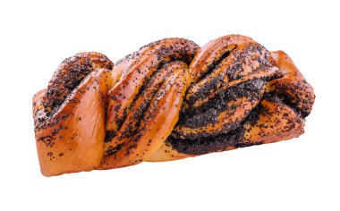 haşhaş tohumu üzerine beyaz izole ile ekmek