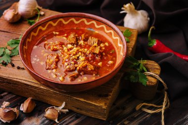 Mexican hot chili con carne in a bowl
