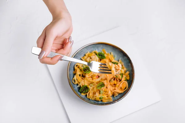 Italian Spaghetti Fork Close — Foto de Stock