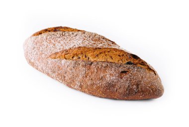 Beyaz bir arka plan üzerinde siyah ekmek izole