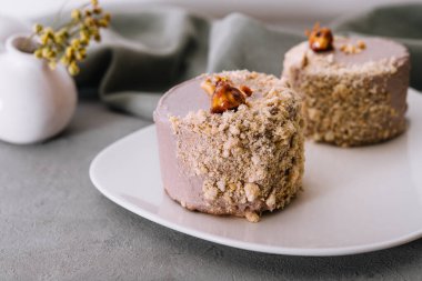 two mini Kiev cakes with Hazelnut and chocolate