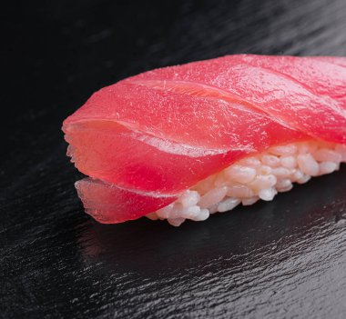 Japanese Nigiri sushi with raw tuna fillet