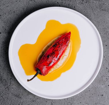 grilled peppers on a white plate