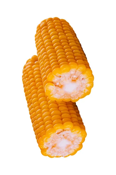 Вареная Кукуруза Изолированы Белом Фоне — стоковое фото