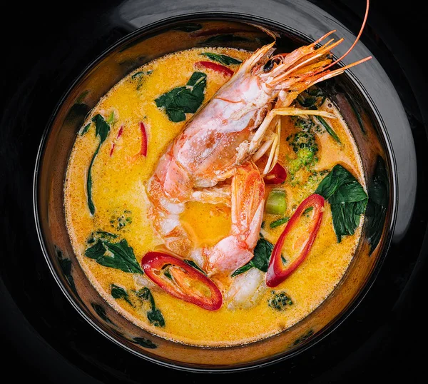 Tom Yam Spicy Soup Shrimp Restaurant Soup Food — Stok fotoğraf