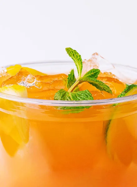 Chinese Orange Juice Ice Mint — Stock Photo, Image