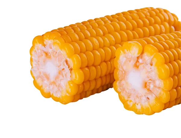 Gotowana Kukurydza Odizolowana Białym Tle — Zdjęcie stockowe