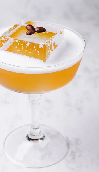 Apelsin Och Kaffe Cocktail Elegant Glas — Stockfoto