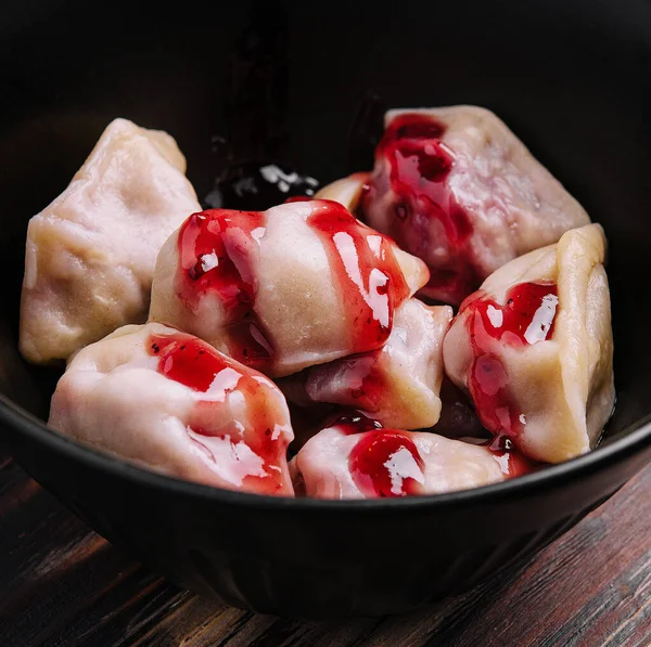 Delicious Dumplings Cherries Jam — Stock Photo, Image