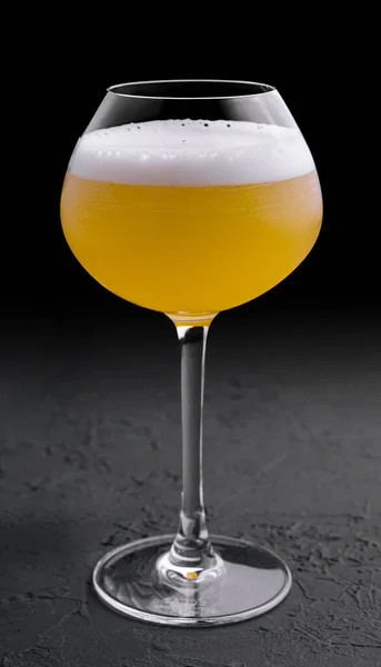 Refreshing Passionfruit Martini Cocktail Stone — Stock Photo, Image
