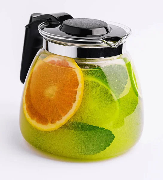 Refreshing Tea Lime Orange Mint — Stockfoto