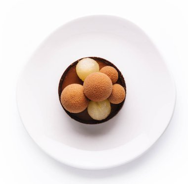 Çikolata topları - pasta üstten görünüyor