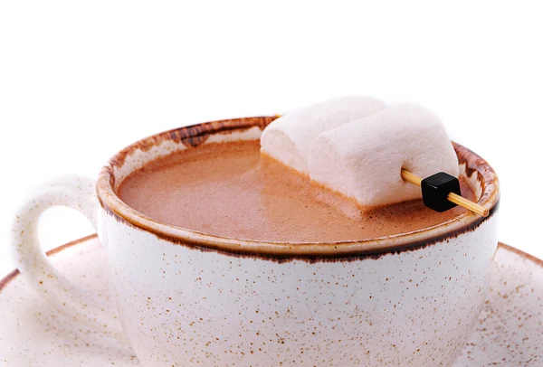 Tasse Heißen Kakao Mit Marchmallows — Stockfoto