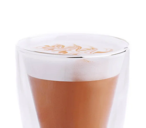 Copo Café Macchiato Com Espuma Creme — Fotografia de Stock
