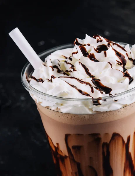 Cold Frappe Coffee Whipped Cream — Stock Photo, Image