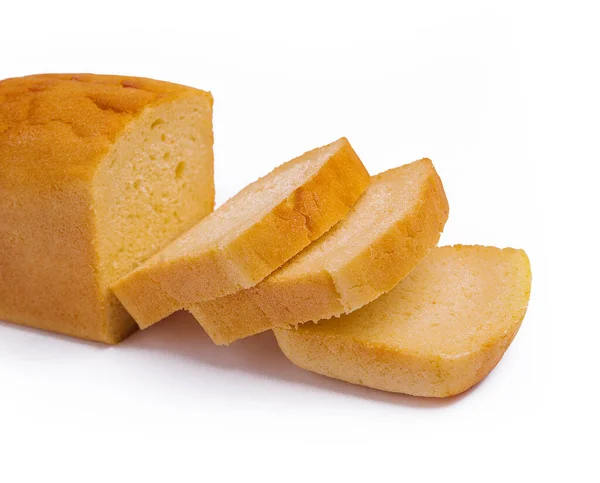 Gesneden Brood Geïsoleerd Een Witte — Stockfoto